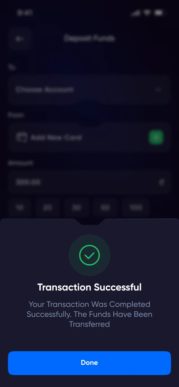 Transaction Successful — full-screen confirmation